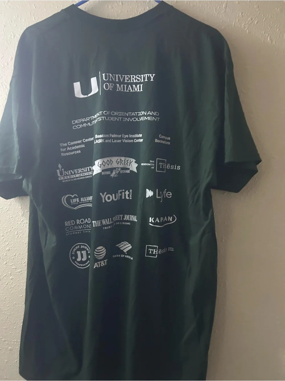 University of Miami Dark Green Short Sleeve Family Weekend T-Shirt - 2022 - Picture 2 of 5